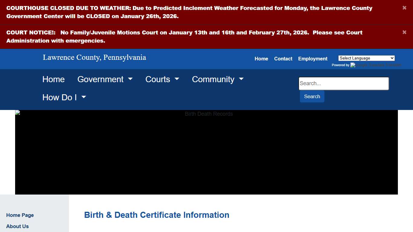 Lawrence County - Birth & Death Certificates